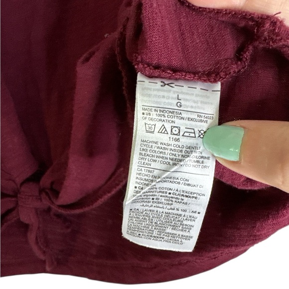 Old Navy Cotton Tie Front Short Sleeve Top - Picture 2 of 4